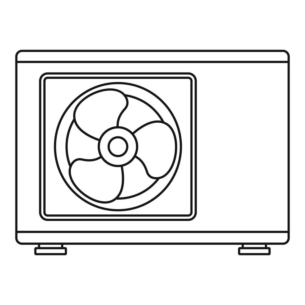 icono de ventilador acondicionador exterior, estilo de esquema vector