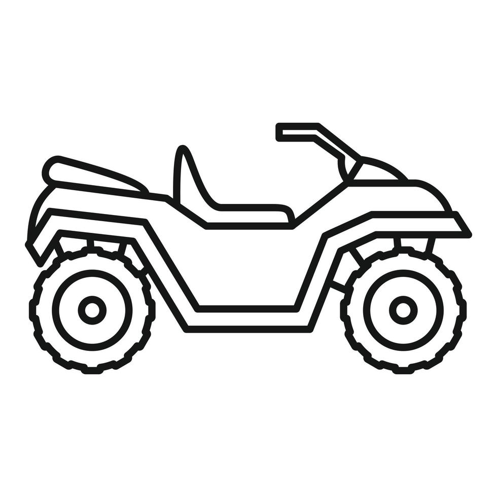 icono de motocross quad, estilo de esquema vector