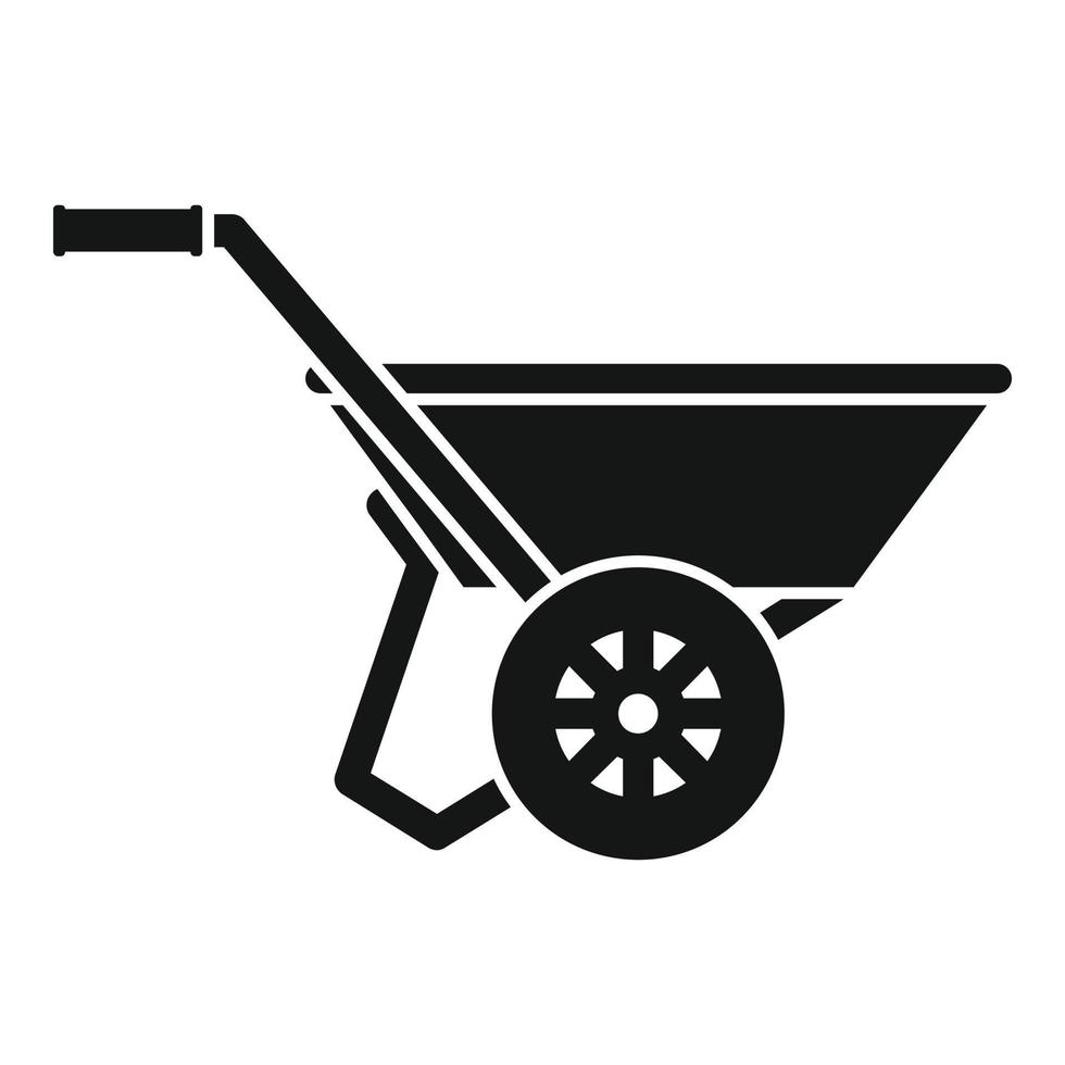 Wheelbarrow icon, simple style vector