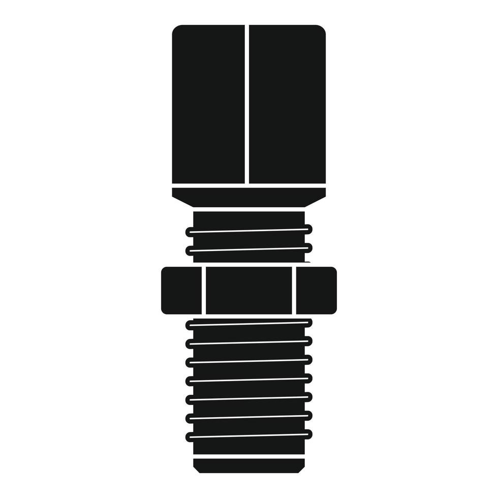 Steel screw bolt icon, simple style vector