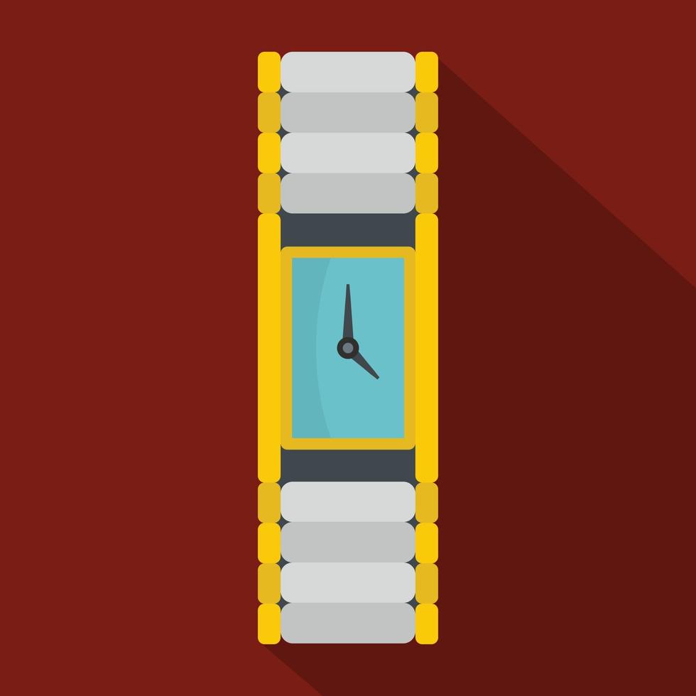 Wristwatch woman icon, flat style vector