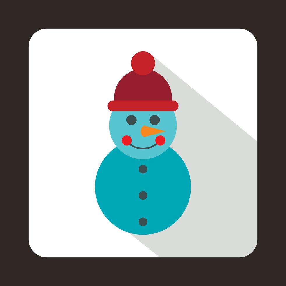 icono de muñeco de nieve en estilo plano vector