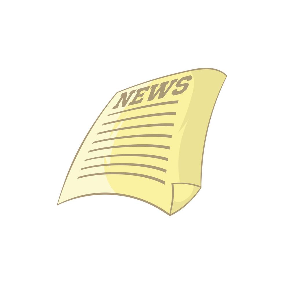 Newspaper icon, cartoon style vector