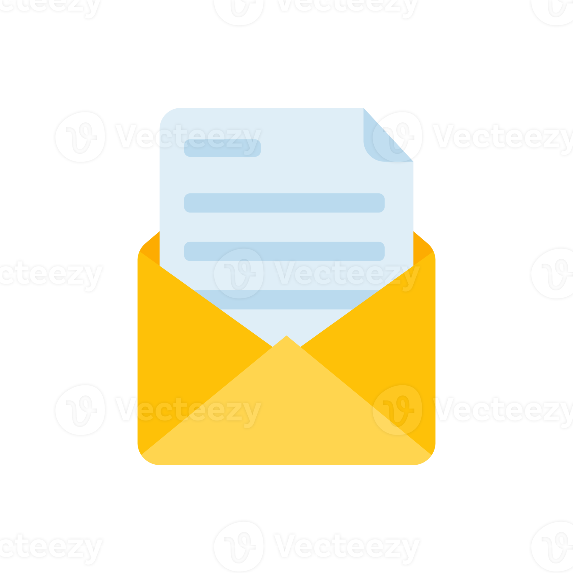 Yellow envelope. The concept of communication and email notification via online channels