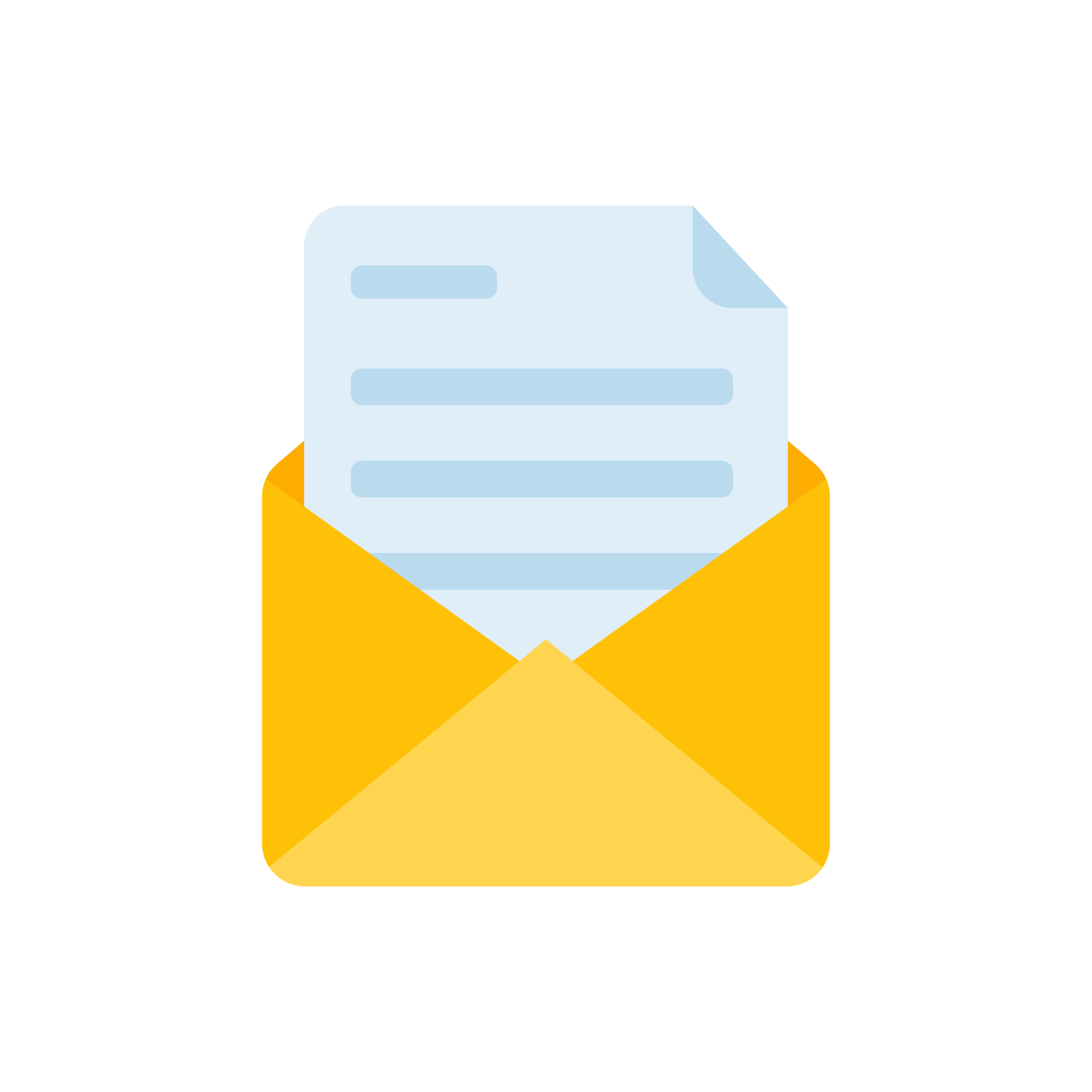 Yellow envelope. The concept of communication and email notification