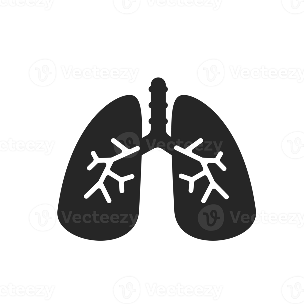 icono de pulmón. Los pulmones ayudan a respirar oxígeno en el cuerpo humano. concepto de cuidado del cuerpo png