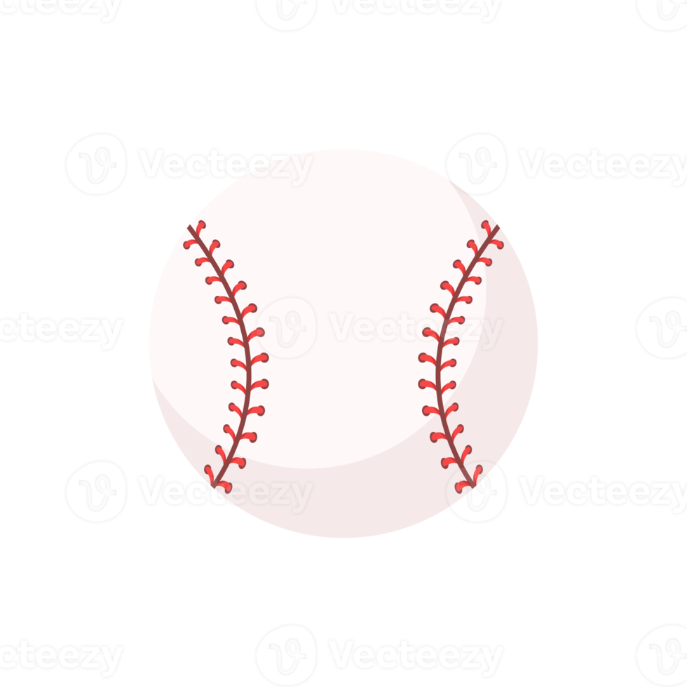 Baseball aus Leder mit roten Nähten. beliebte Softball-Turniere. png