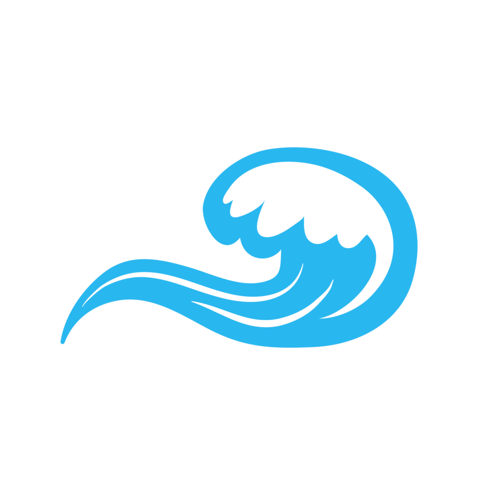 blue water wave line icon in the sea png