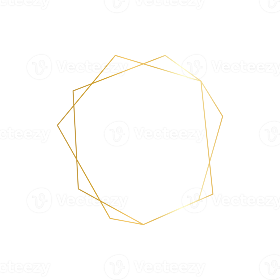 Goldener geometrischer Rahmen mit doppelten goldenen Linien, die luxuriös aussehen. zum Verzieren von Hochzeitskarten png