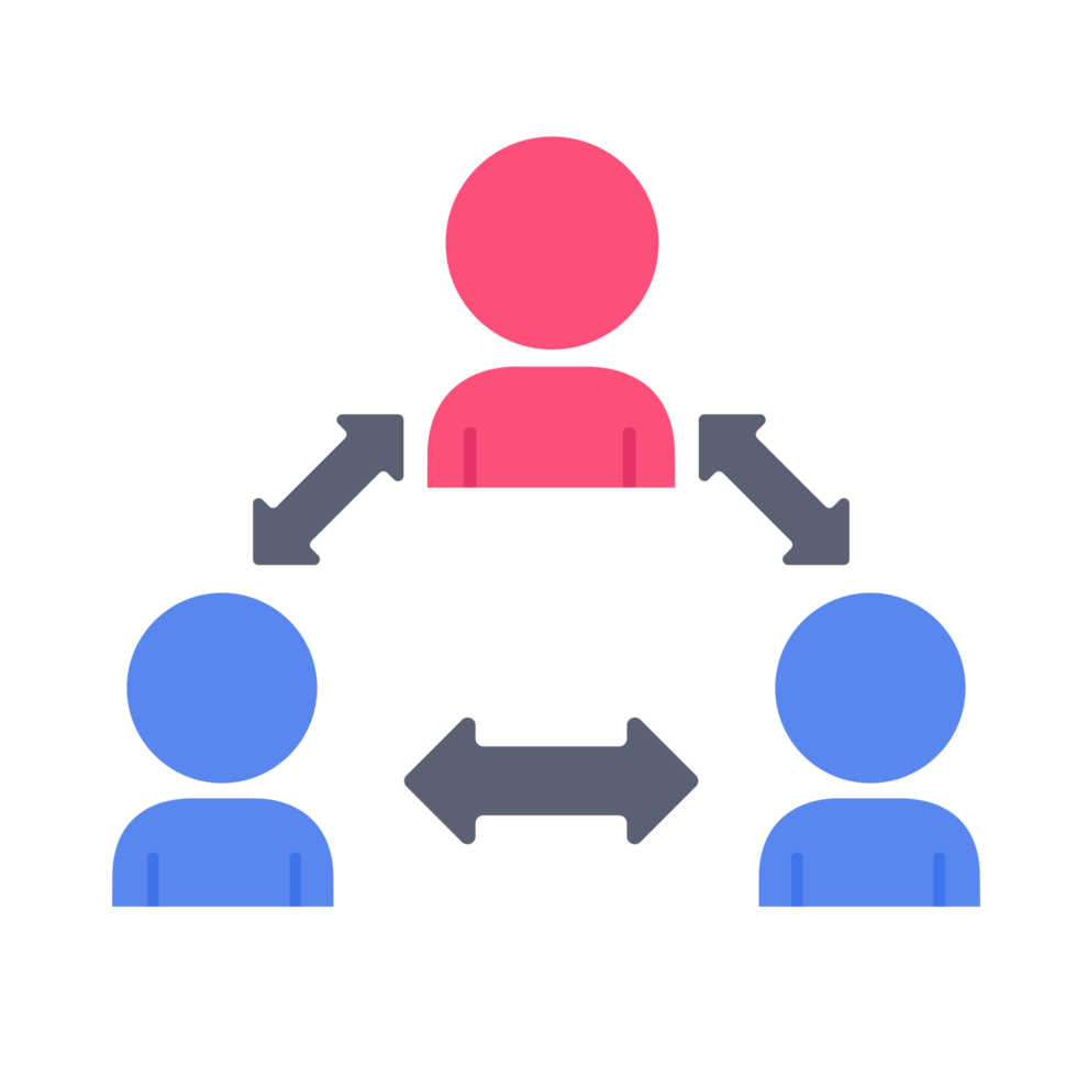 icono de personas. distanciamiento social con pacientes de covid-19 para prevenir la propagación de patógenos. png