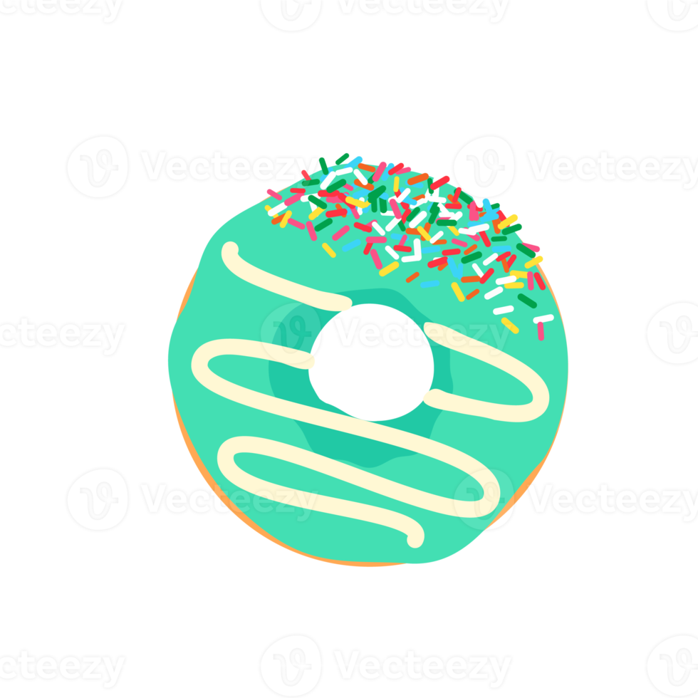 Donut Circle Donuts com furos coloridos cobertos com um delicioso chocolate. png