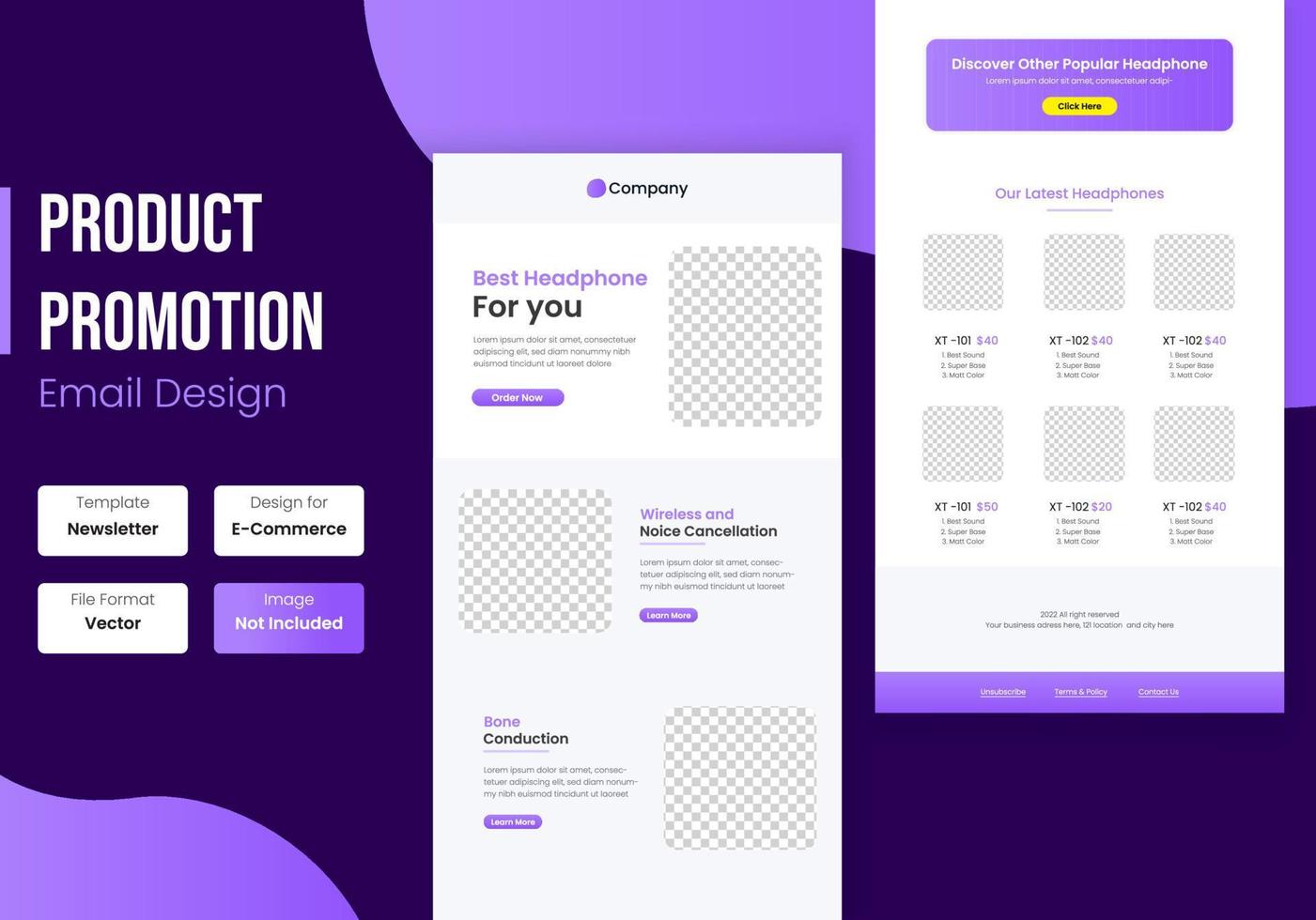 Business Products Promotion Email Newsletter template Design vector