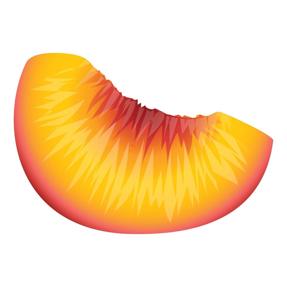 Vitamin piece peach icon, cartoon style vector