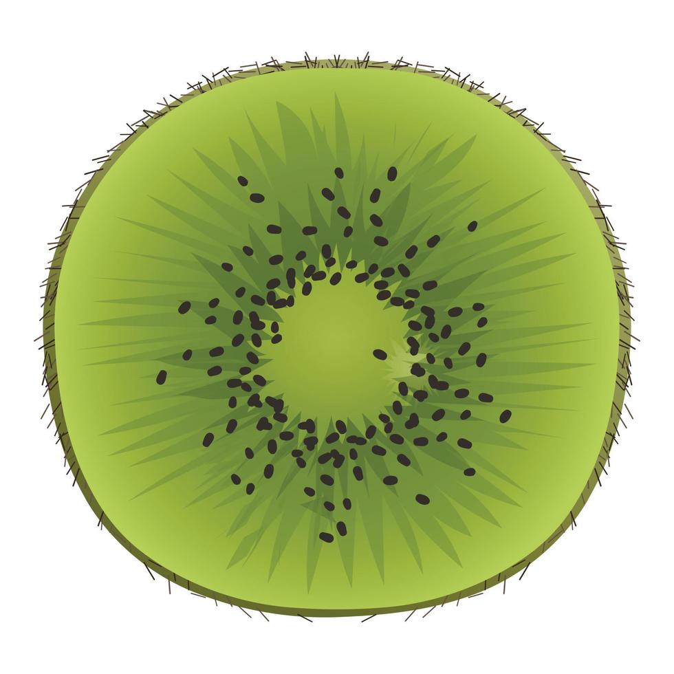 icono de kiwi cortado, estilo de dibujos animados vector