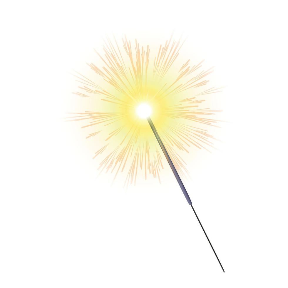 Sparkler bonfire icon, cartoon style vector