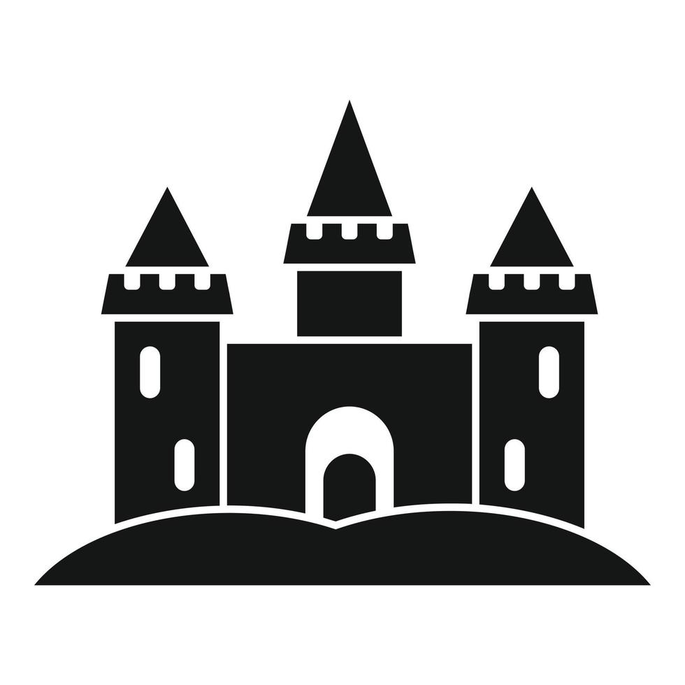 Miniature sand castle icon, simple style vector