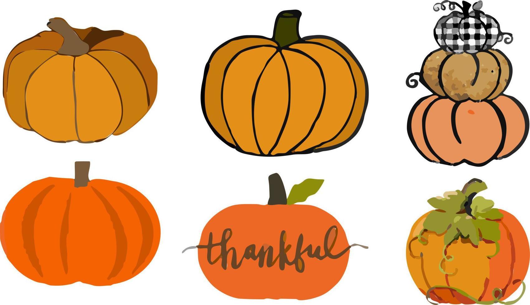 Icon set thanksgiving vector
