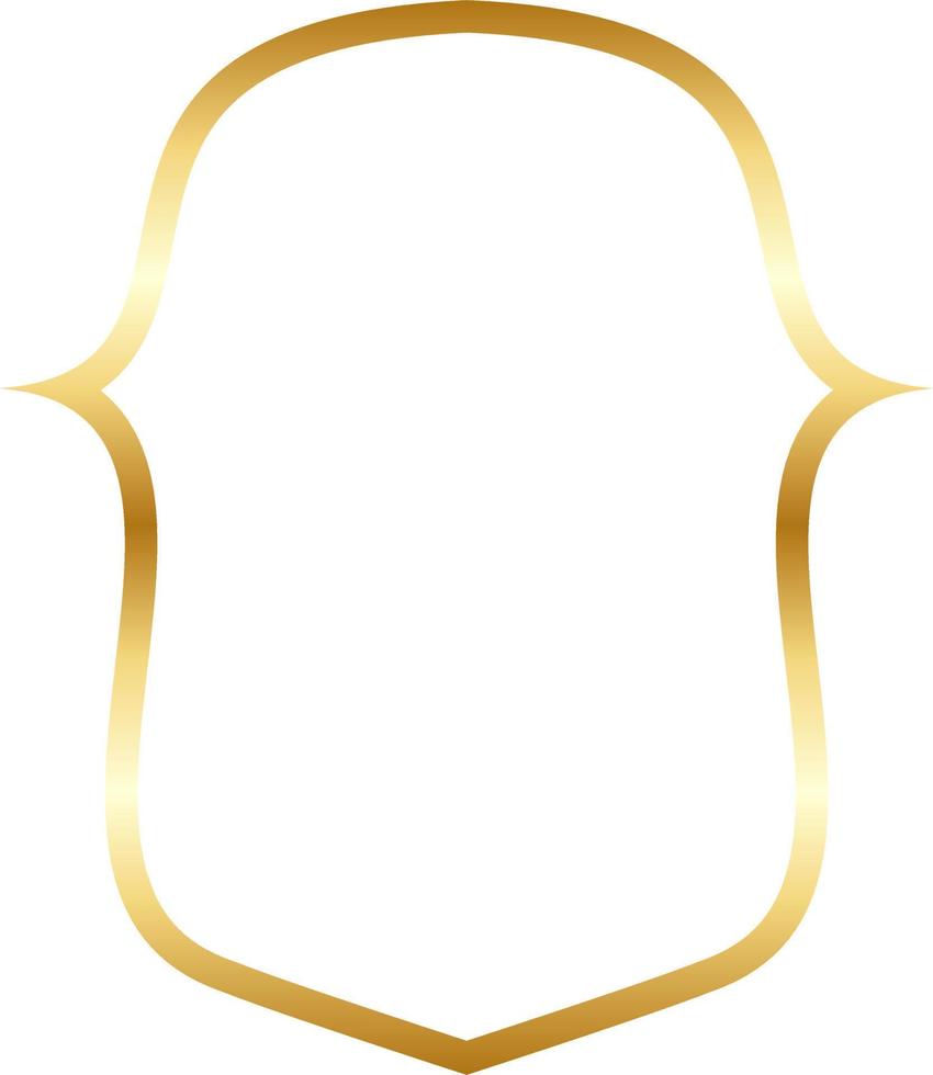 Gold Badge Label Outline Design Illustration vector