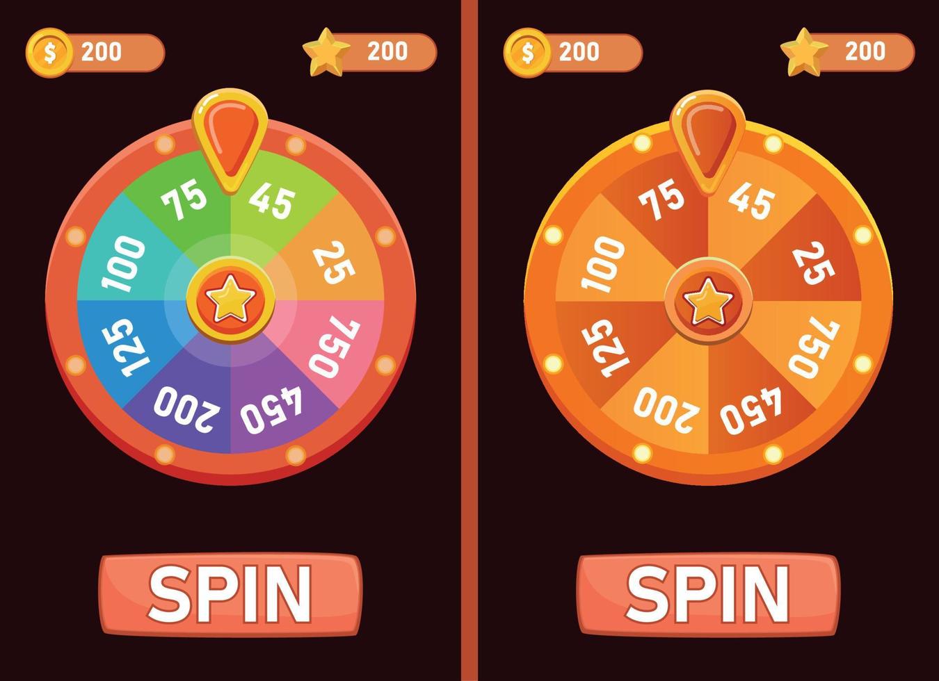 spinning fortune wheel, lucky roulette vector illustration