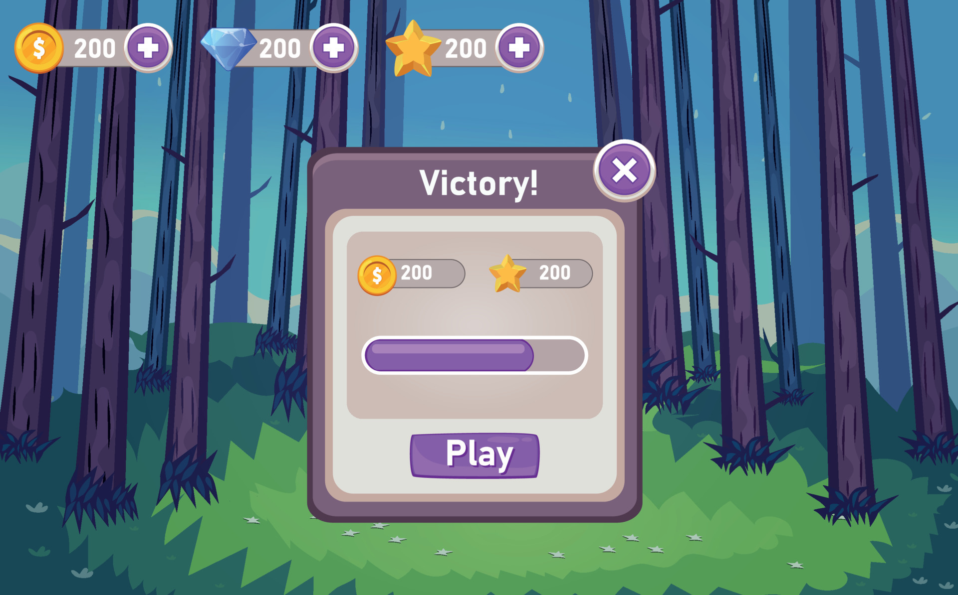 Mobile game winning list , user interface ui ux 14493764 Vector Art