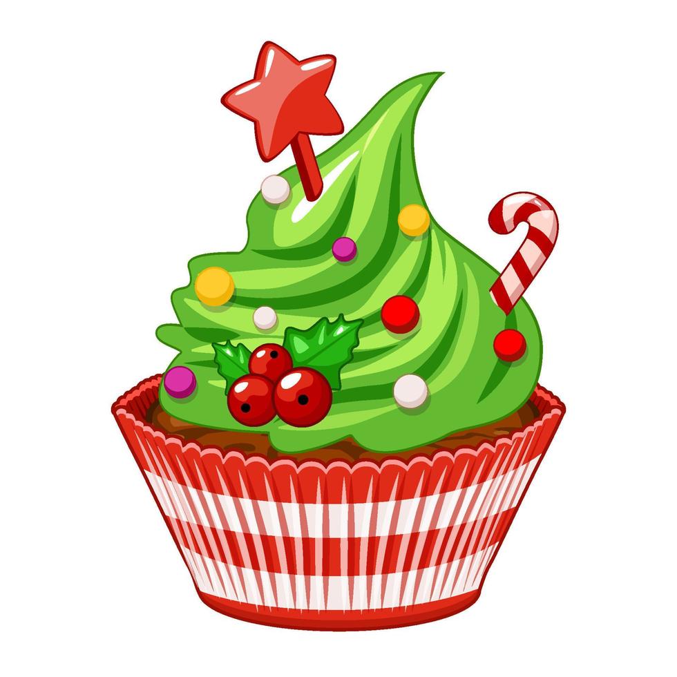 capcake de navidad, dulce navidad y año nuevo. elementos creativos para su diseño. ilustración vectorial vector