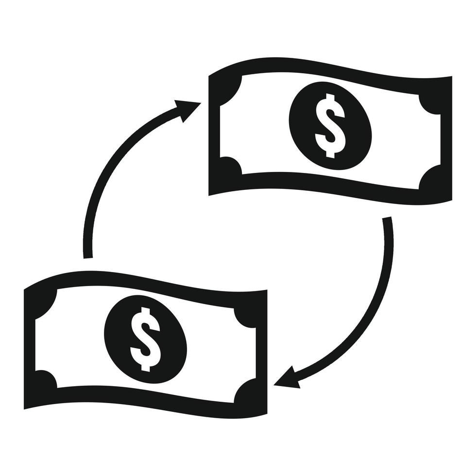 Convert wash money icon, simple style vector