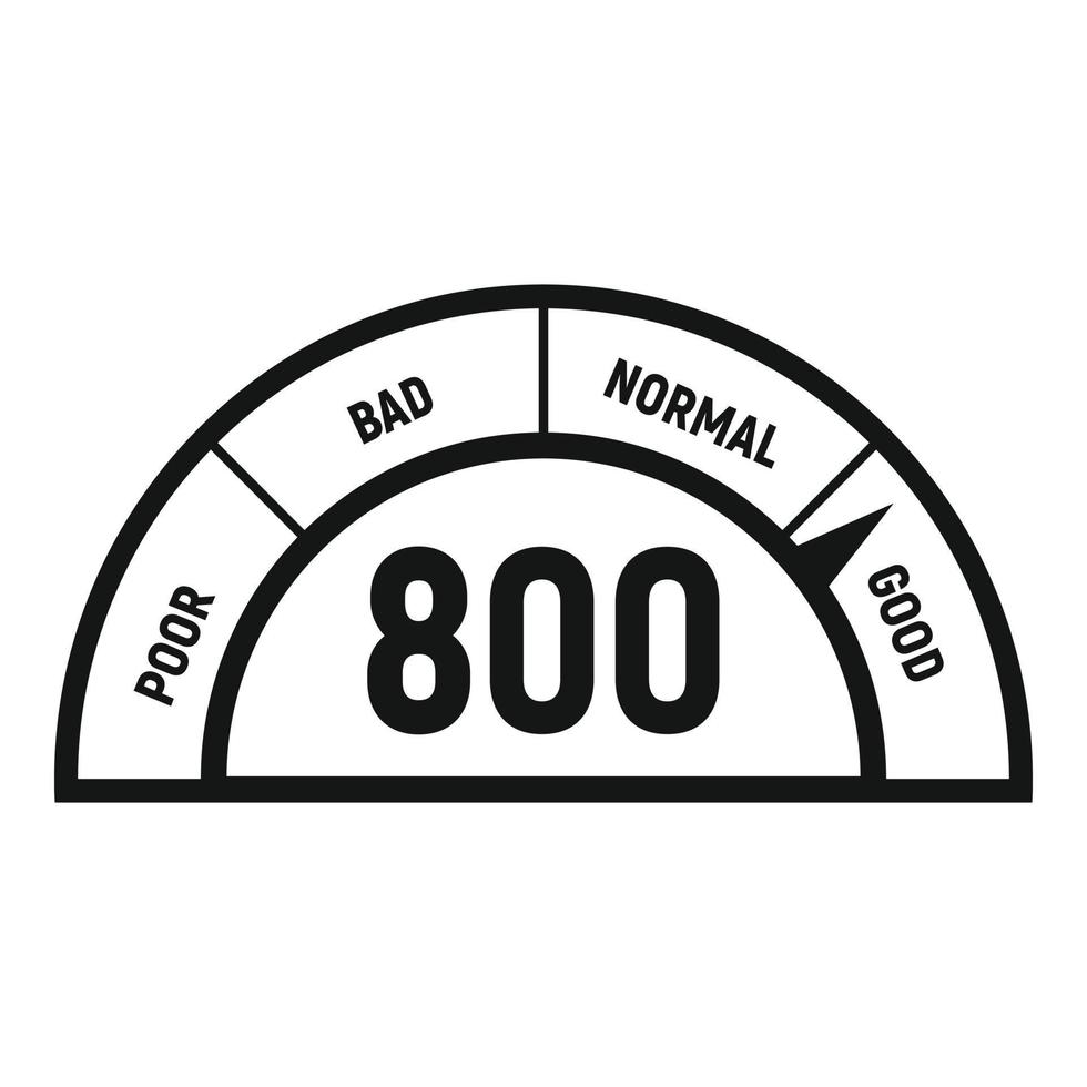 Good credit score display icon, simple style vector