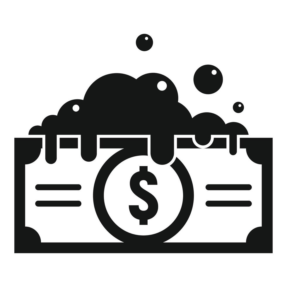 icono de lavado de dinero político, estilo simple vector