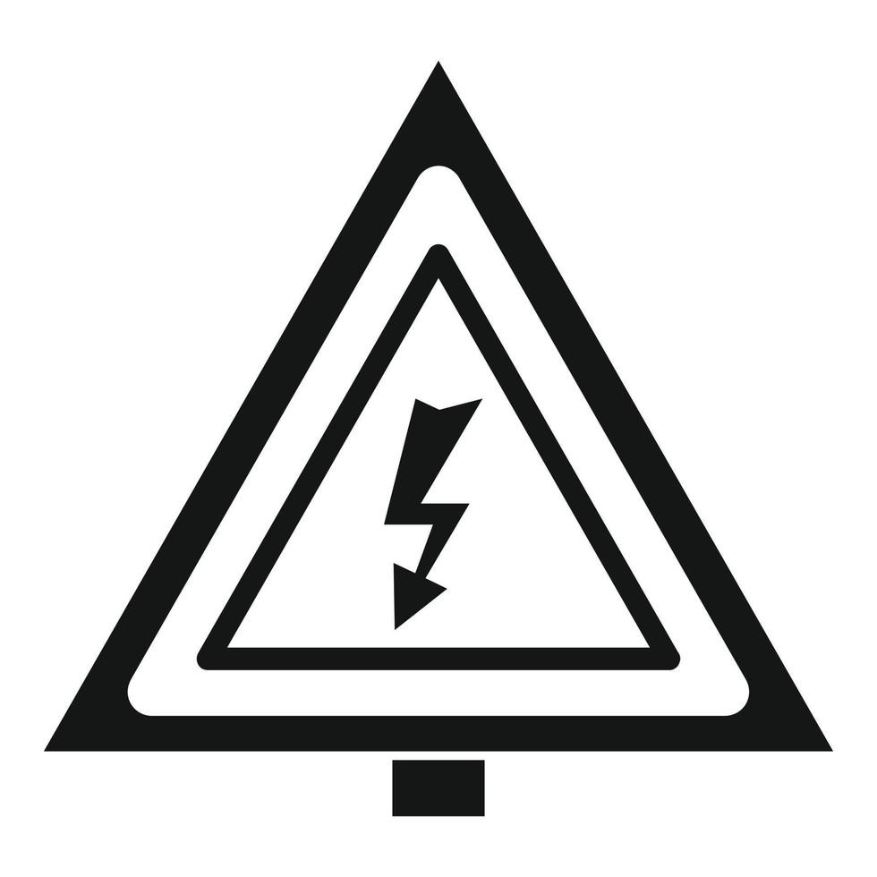 icono de triángulo eléctrico, estilo simple vector