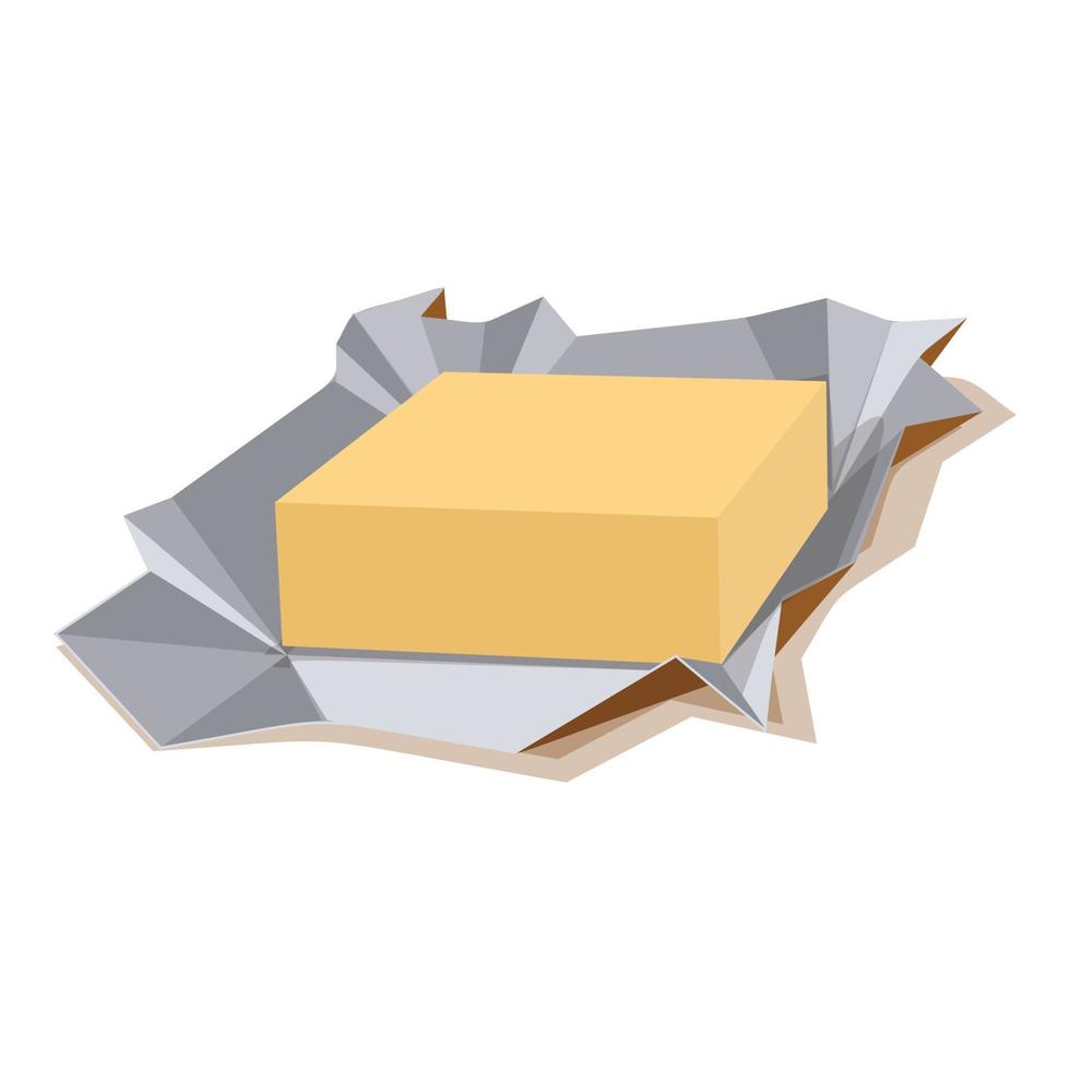 Butter icon, cartoon style vector