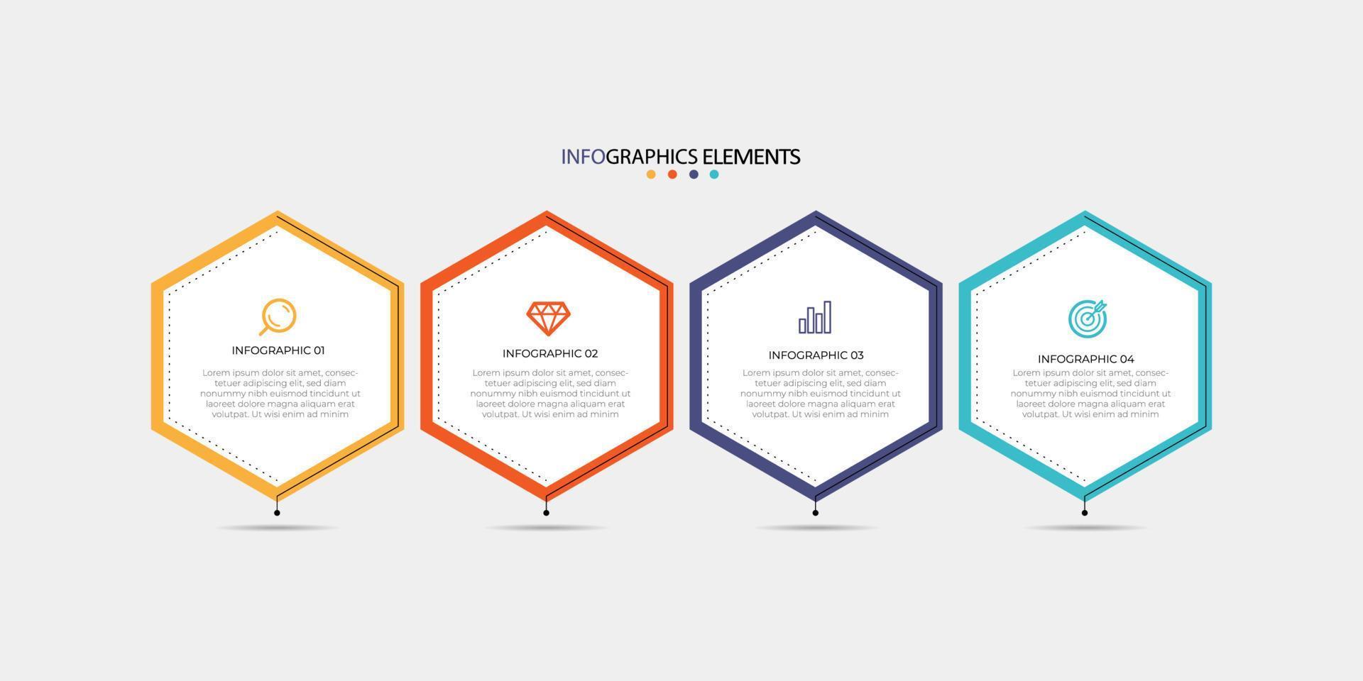 Business infographics timeline  design template with 4 step and option information. Premium vector with editable sign or symbol. Eps10 vector