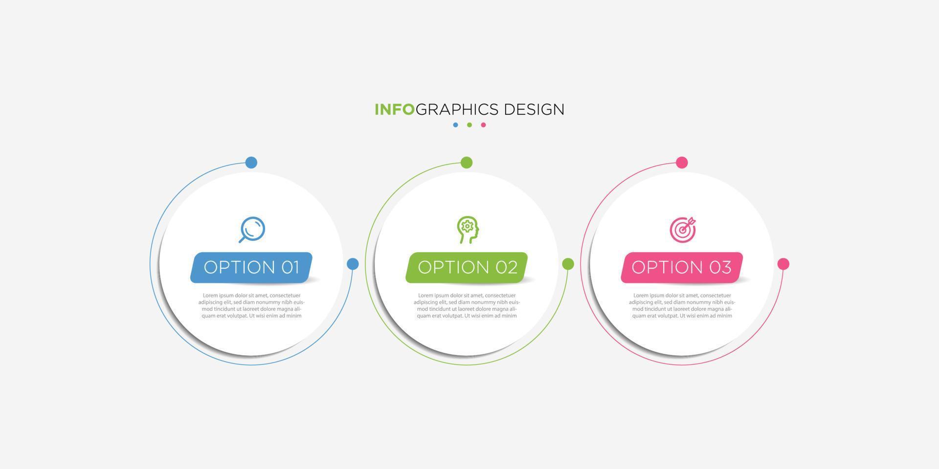 Business infographics timeline  design template with 3 step and option information. Premium vector with editable sign or symbol. Eps10 vector