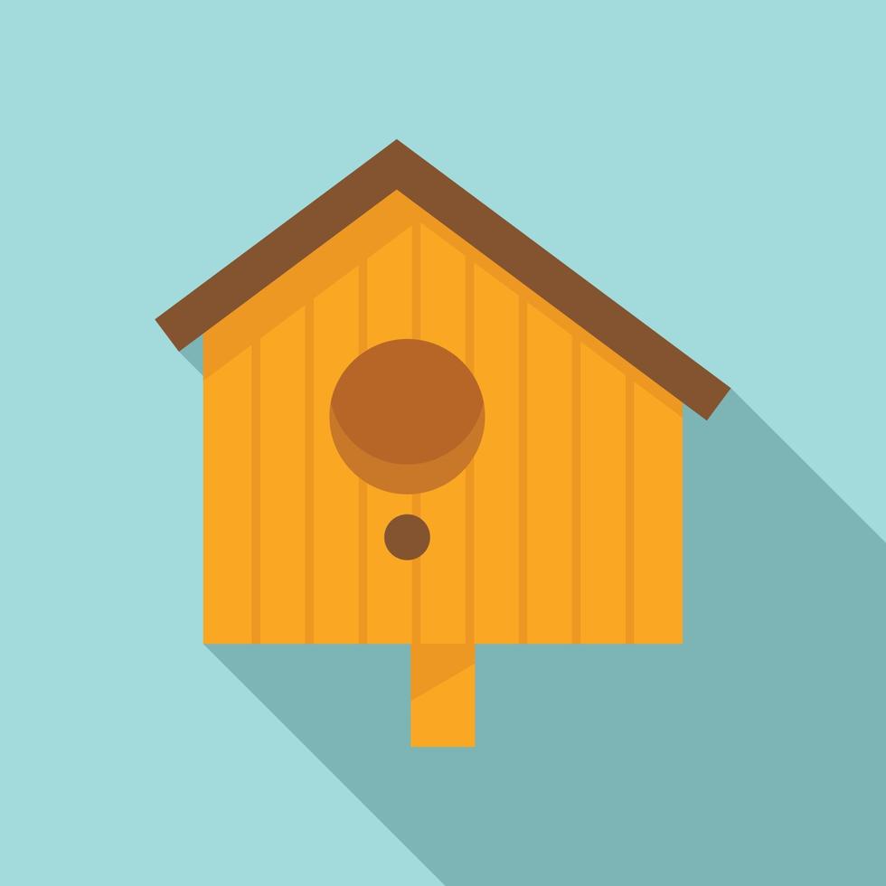 Tree bird house icon, flat style vector