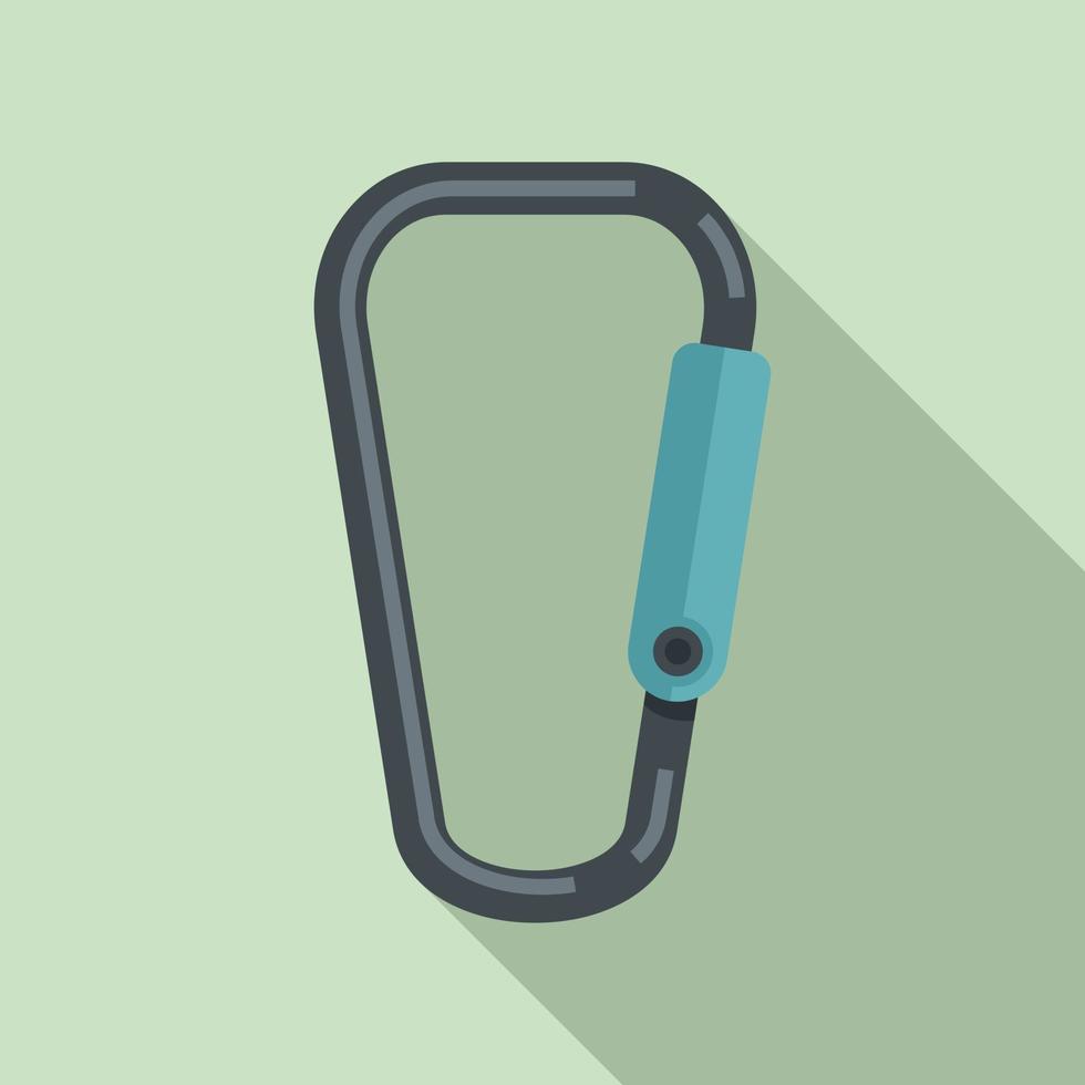 Hiking carabine icon, flat style vector