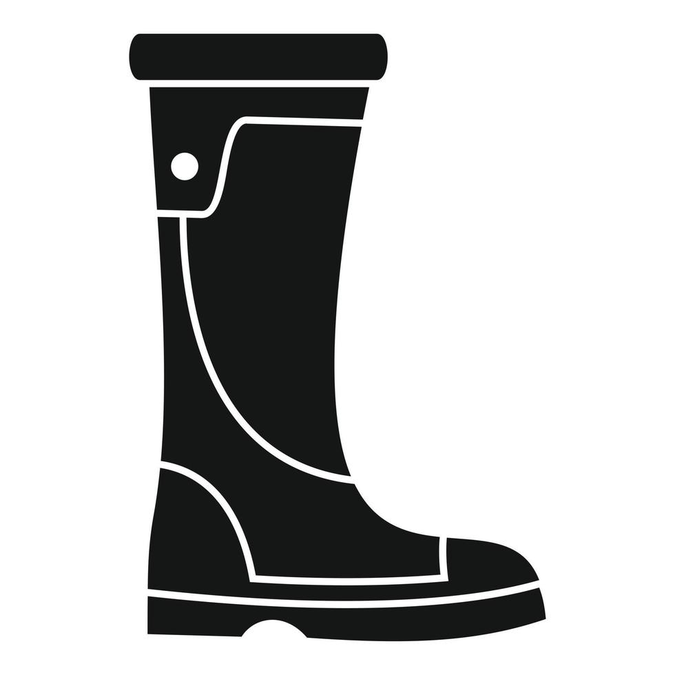 icono de botas de goma, estilo simple vector