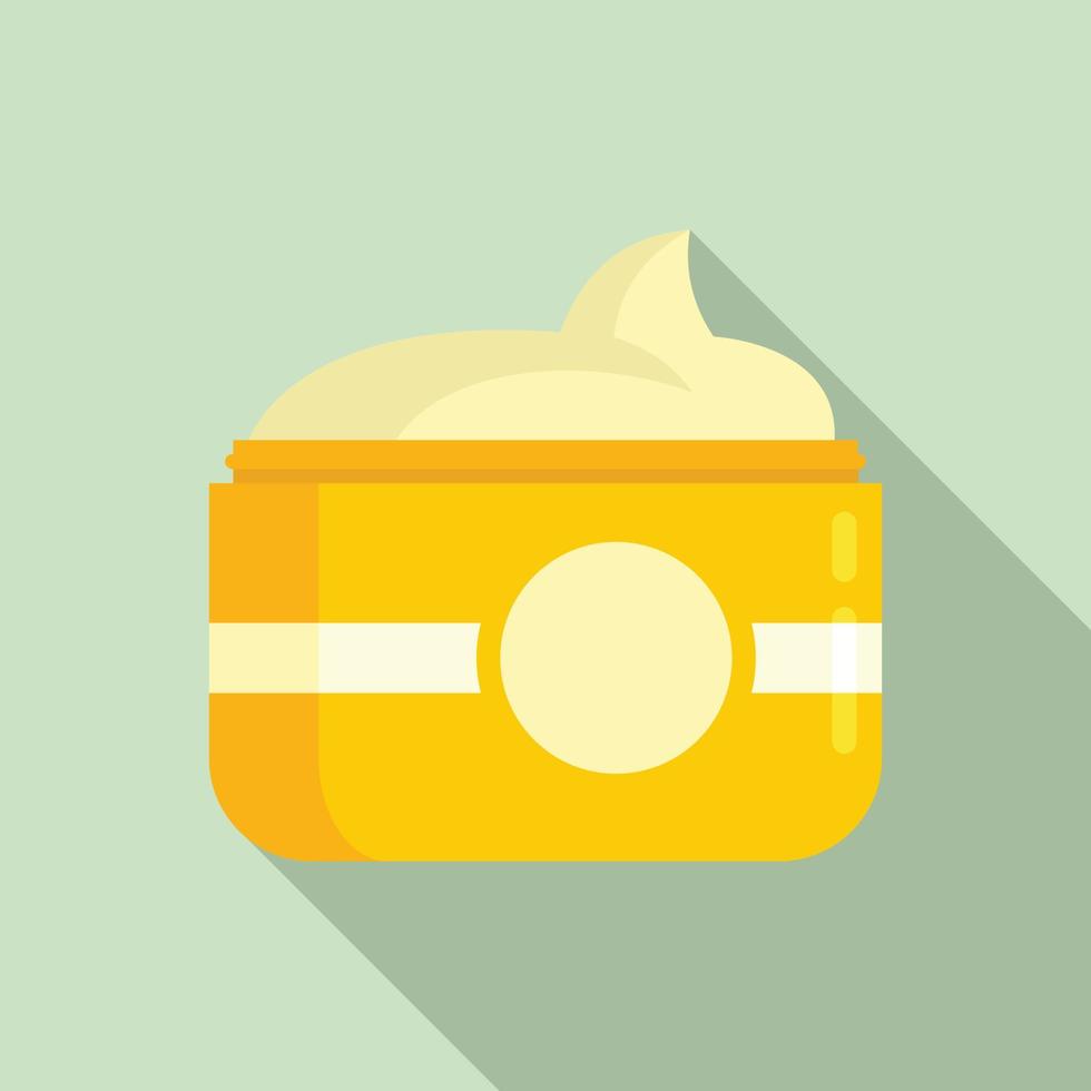 Uv cream jar icon, flat style vector