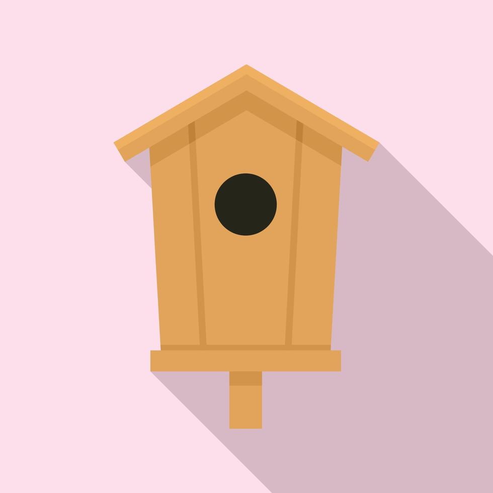 Decoration bird house icon, flat style vector