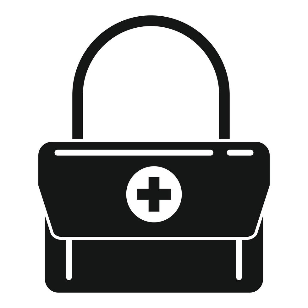 First aid kit bag icon, simple style vector
