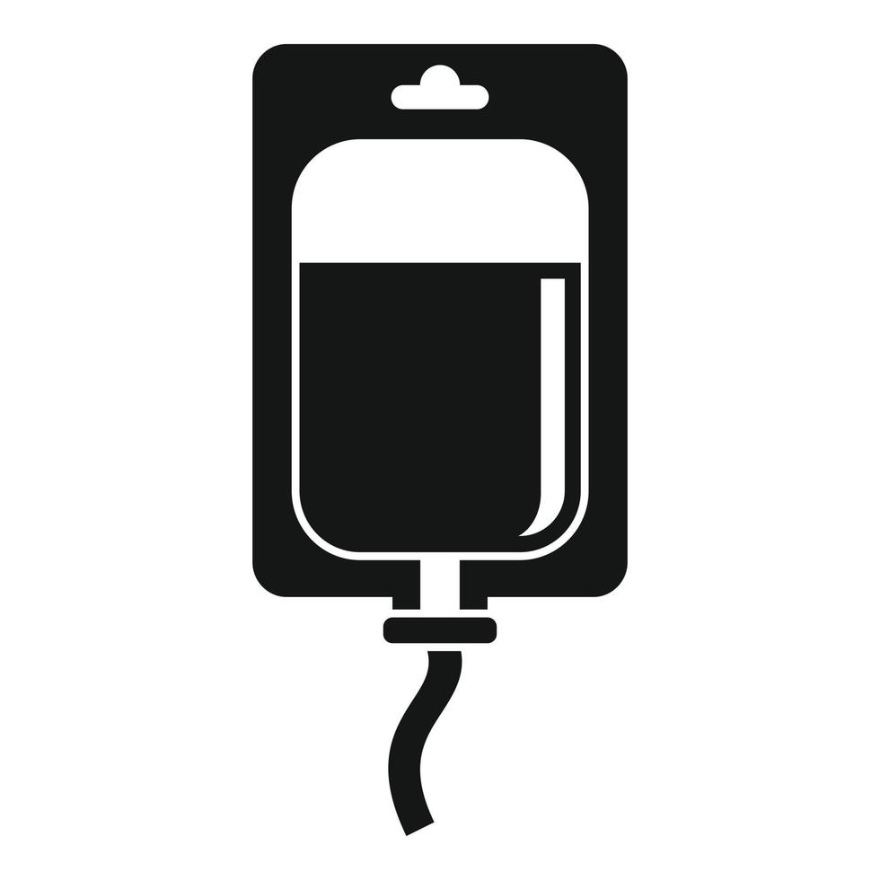 Hospital blood transfusion icon, simple style vector