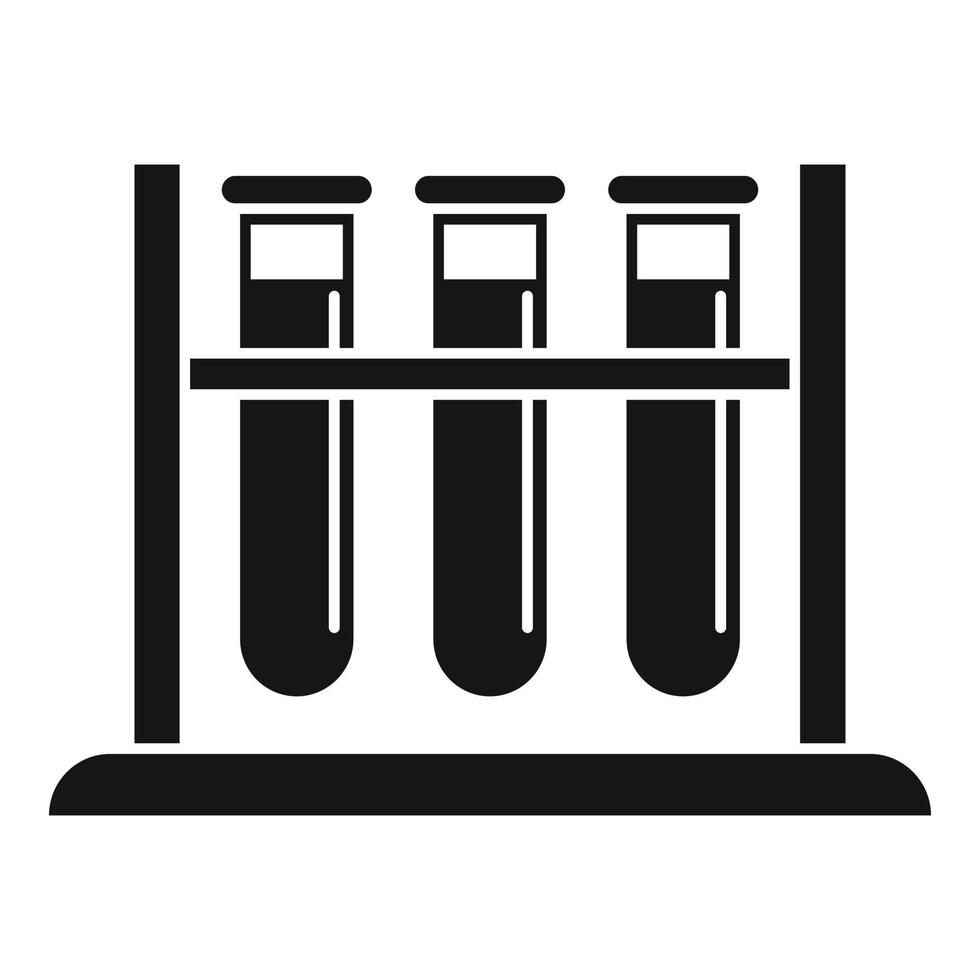 Blood test tube stand icon, simple style vector