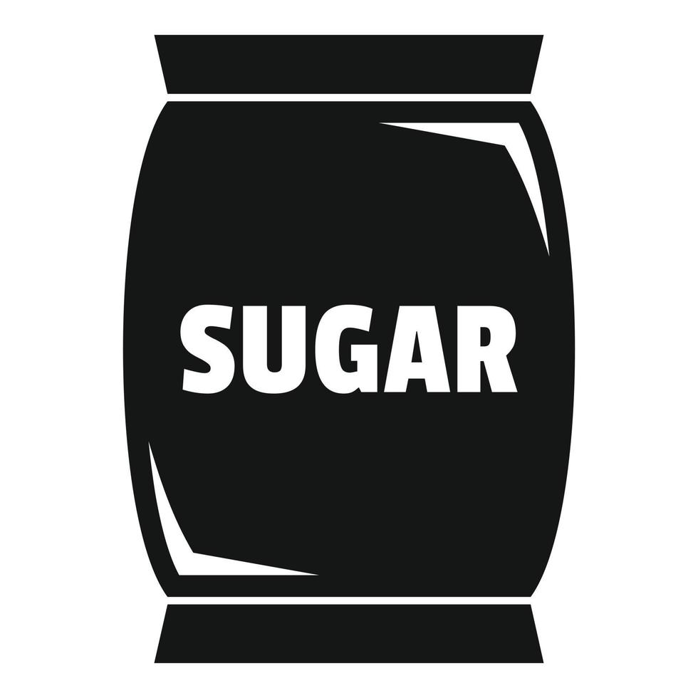 Sugar textile sack icon, simple style vector