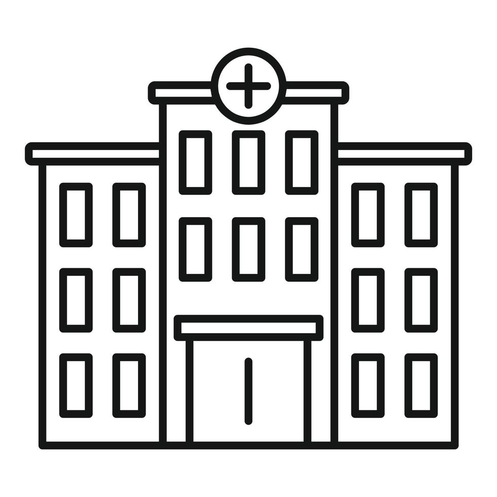 Hospital building icon, outline style vector