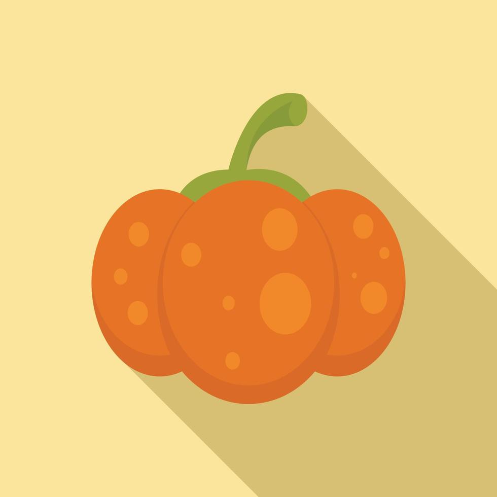 Fall pumpkin icon, flat style vector