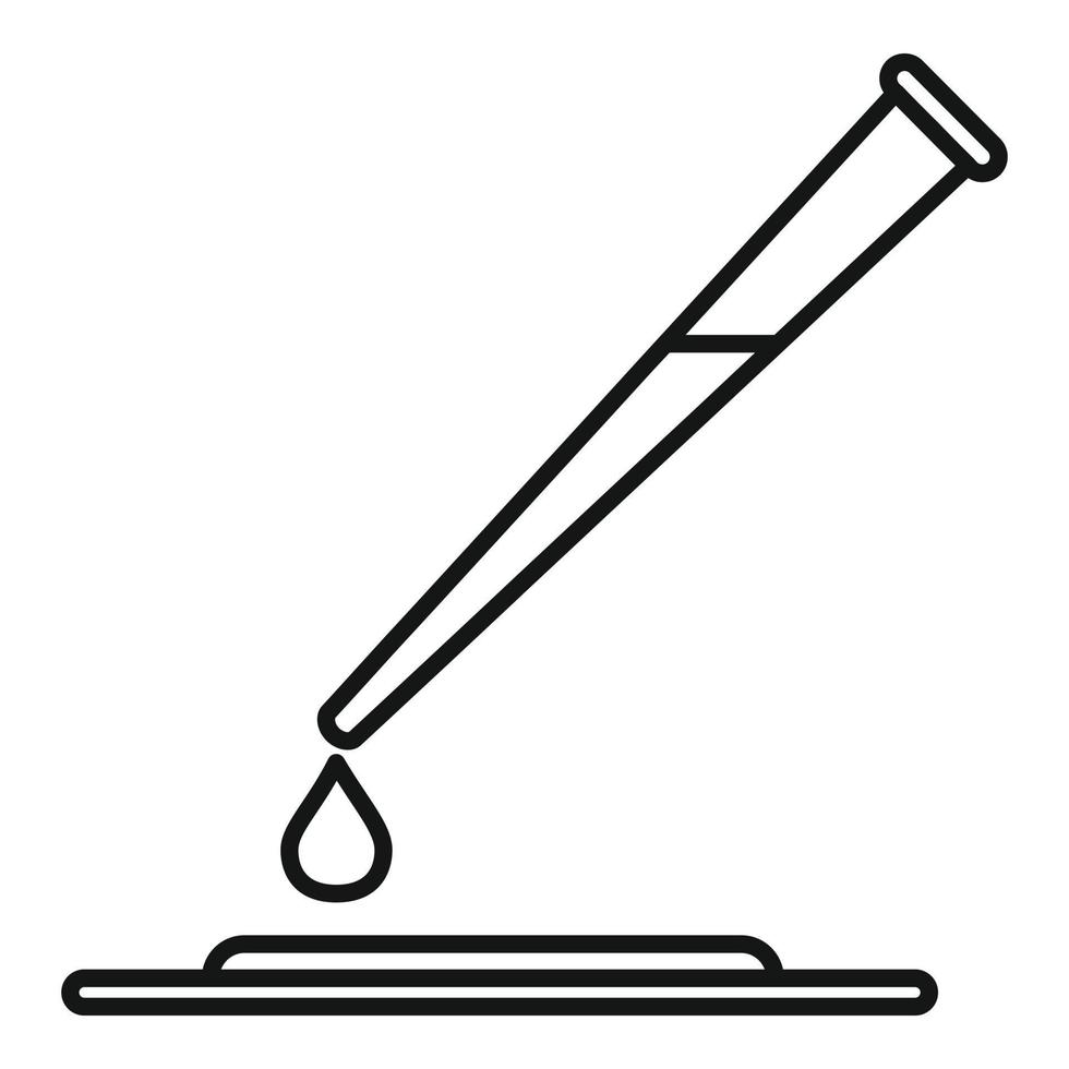 Blood testing icon, outline style vector