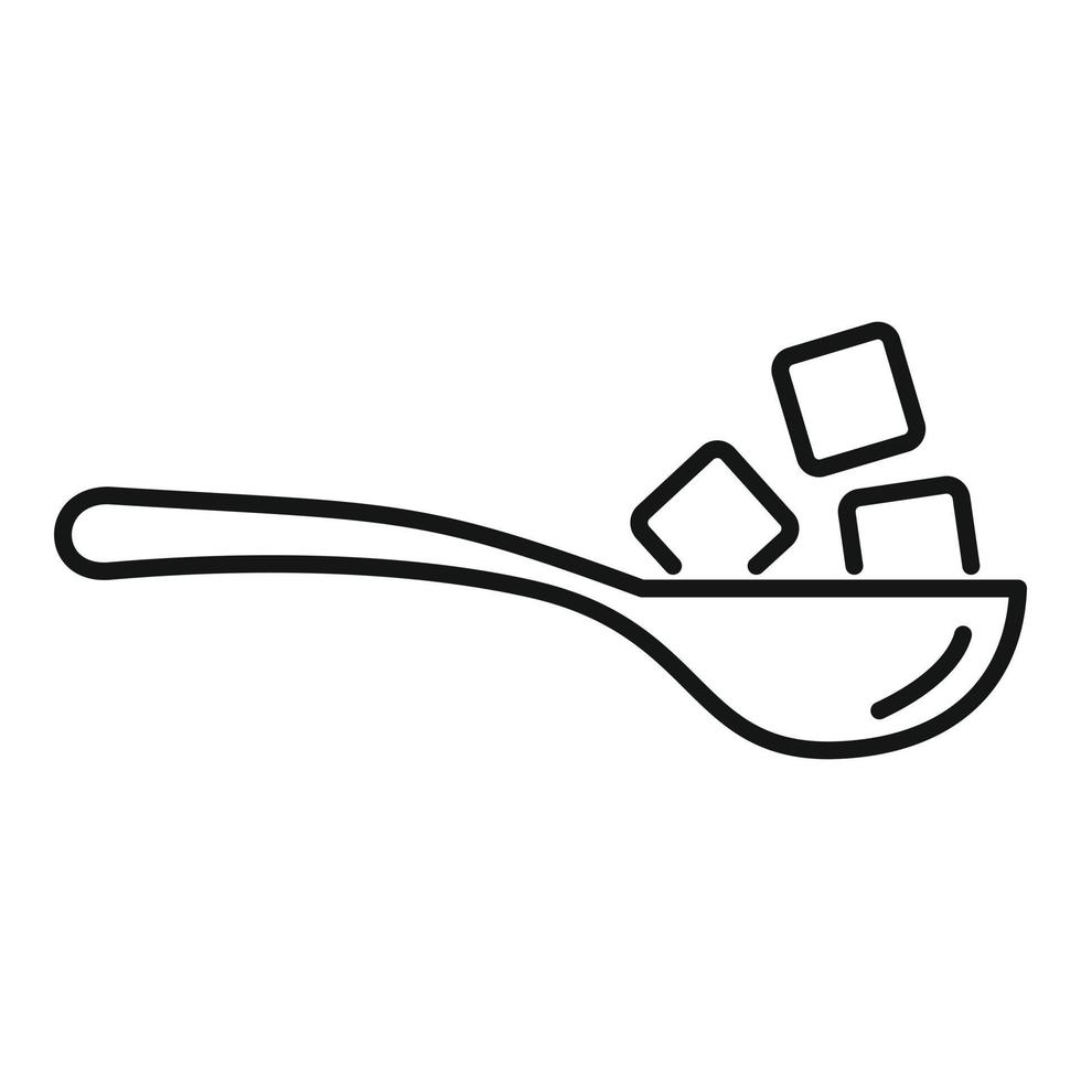 Sugar cubes spoon icon, outline style vector