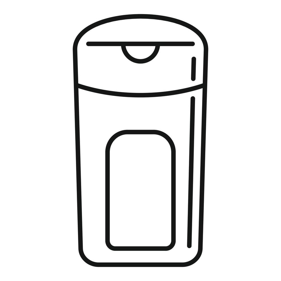 Sunscreen cream bottle icon, outline style vector