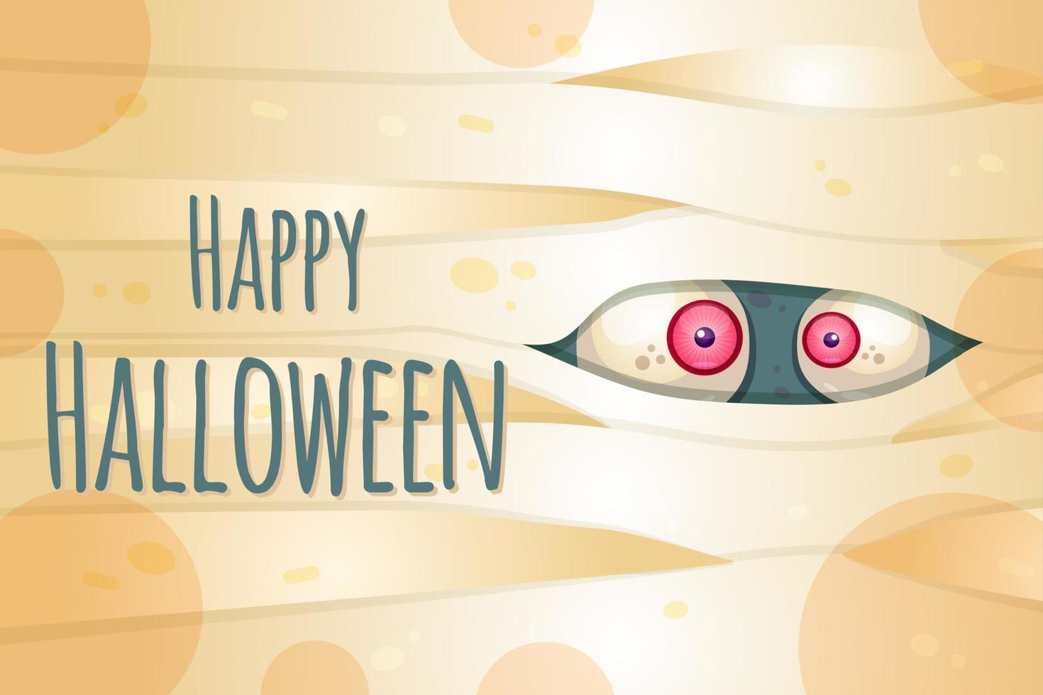 Happy Halloween vector postcard template
