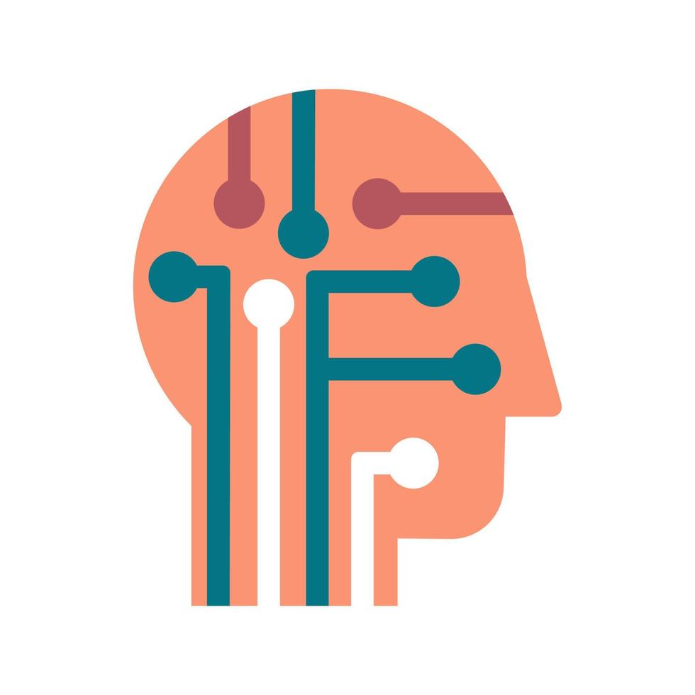 Intelligence, learning and innovation flat vector icon