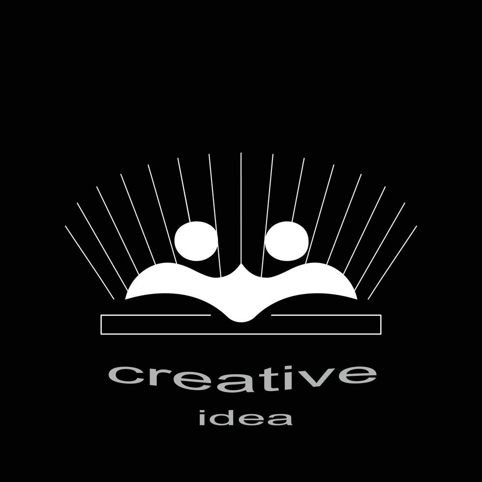 two arabic man sitting in serious discussion or smile clown head white on black background abstract flat logo design vector