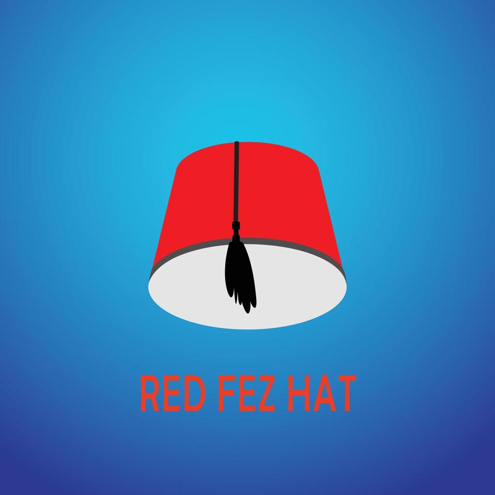 red fez hat flat vector illustration